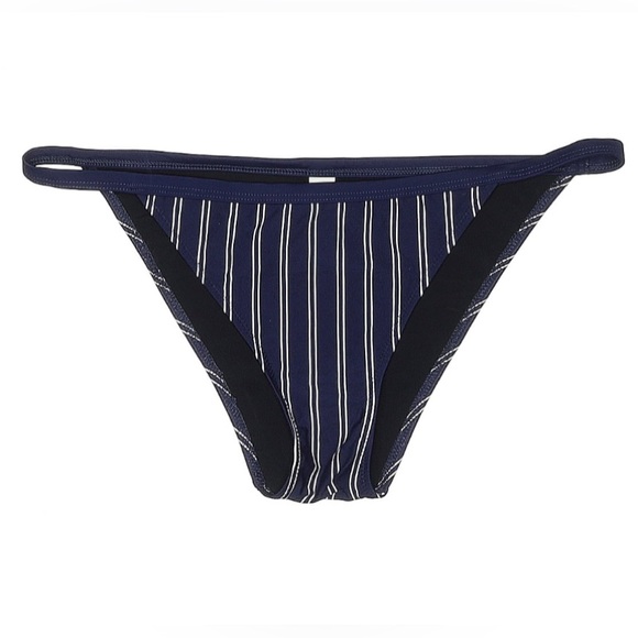 Solid+Striped Bianca Top +Bottom Bikini Set - Navy/White Pinstripe Sz Small - Picture 6 of 7